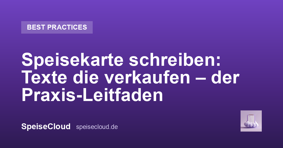 Speisekarte schreiben: Texte die verkaufen – der Praxis-Leitfaden